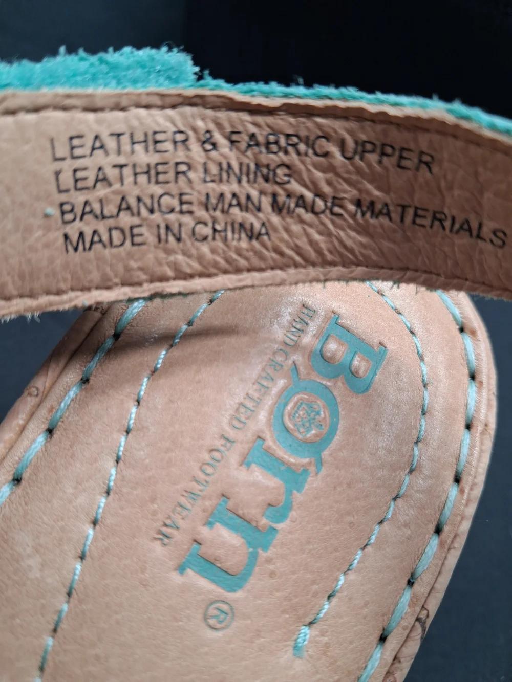 Born Teal Cross-Strap Women's Sandals. Leather And Canvas.  Beautiful Color